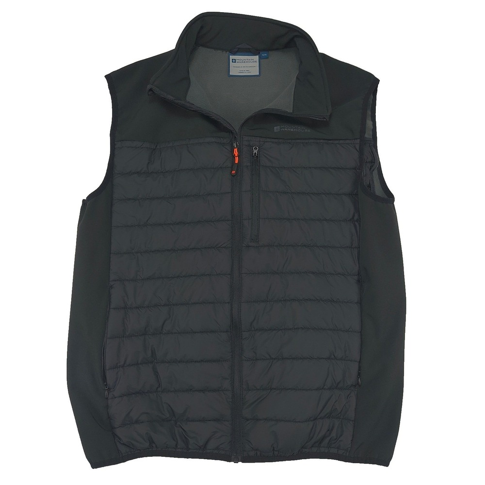 Mountain Warehouse Turbine Padded Gilet Puffer Vest Mens‎ XL Black Fleece Lined